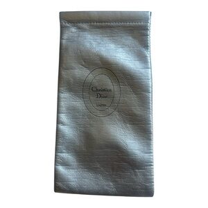 Vintage Christian Dior Silver Leather Pouch for‎ Sunglasses